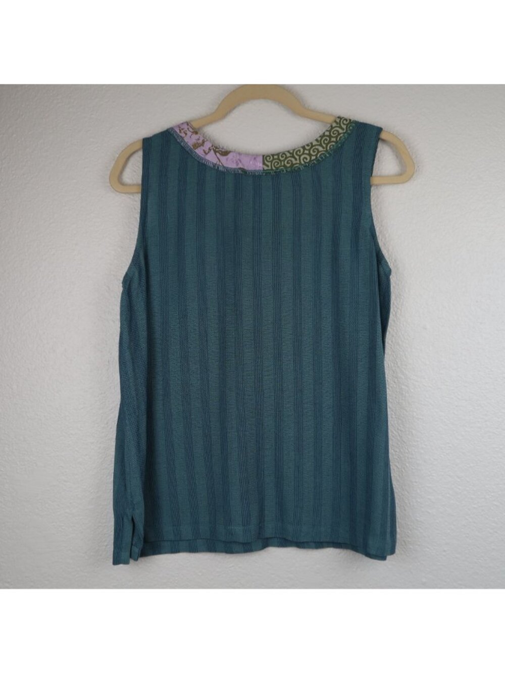 Faith By Celia Forrester S Teal Sleeveless Top Vintage Y2K Art To Wear Boho - Picture 4 of 5